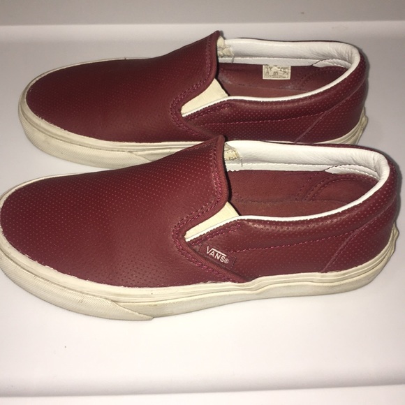 Burgundy leather Vans - Picture 2 of 8